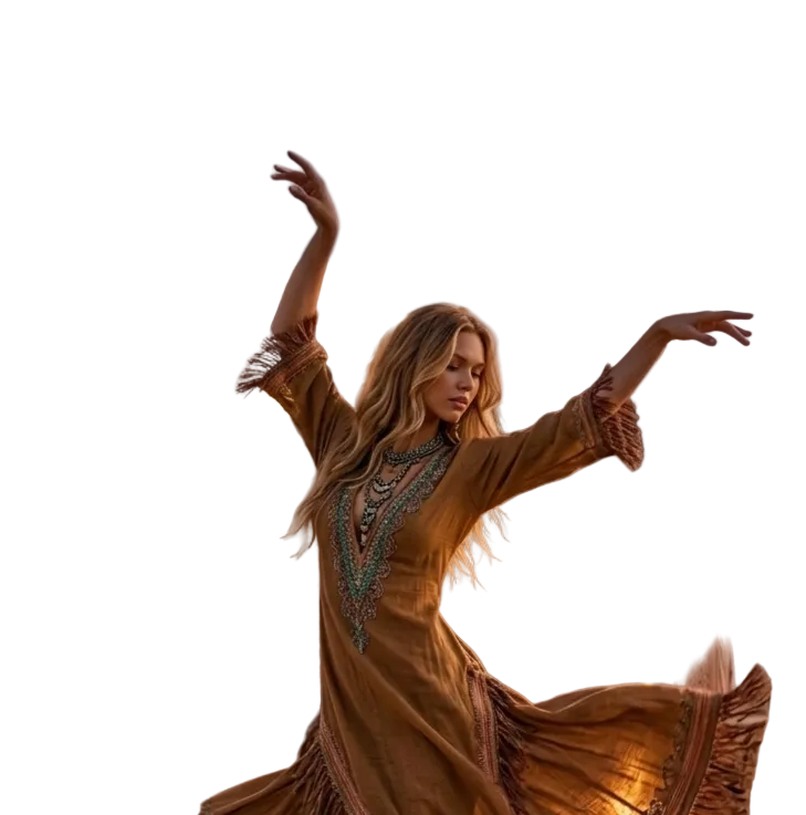 The Sahara Embroidered Tunic – Golden Ochre Boho-Luxe Mini with Hand-Finished Fringes
