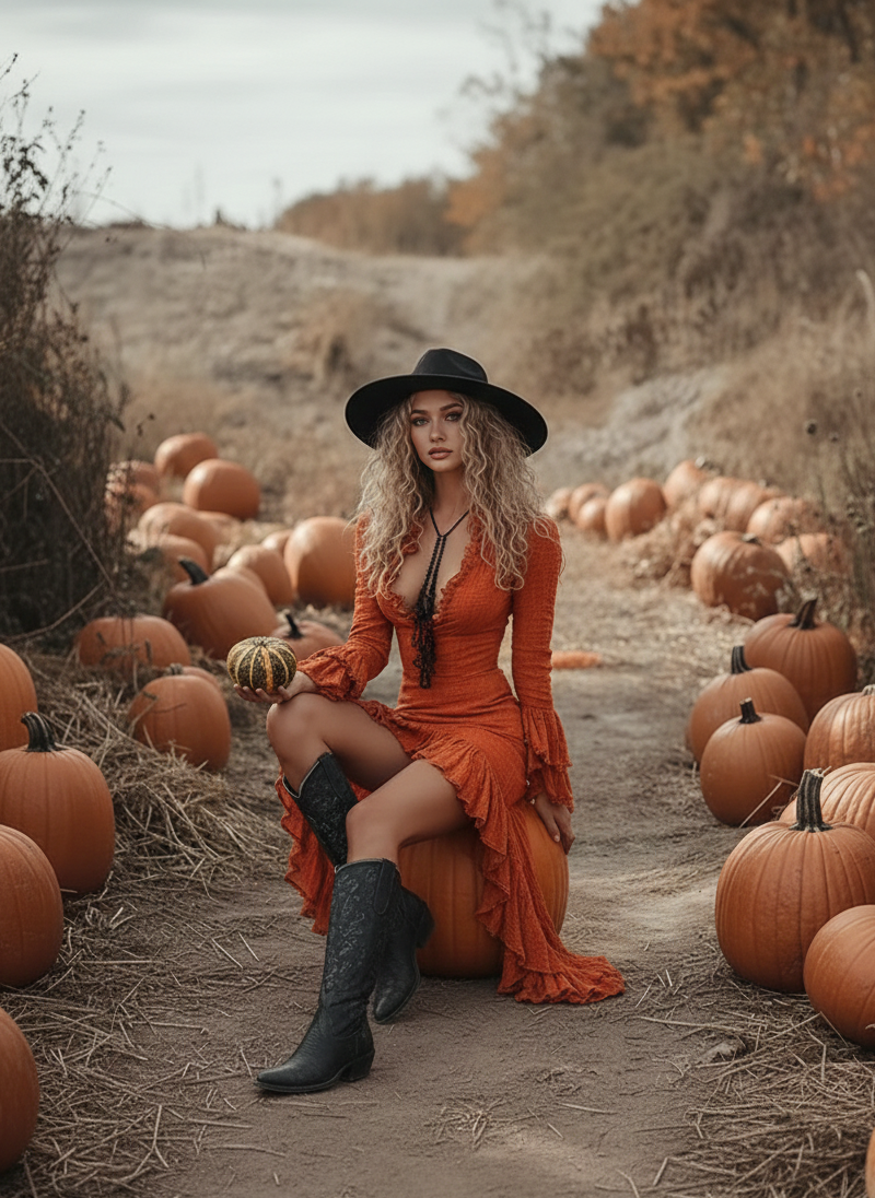 The Terracotta Soul | Asymmetric Boho-Chic Ruffle Dress