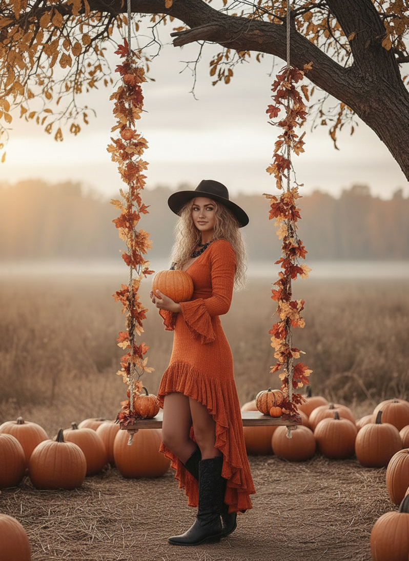 The Terracotta Soul | Asymmetric Boho-Chic Ruffle Dress
