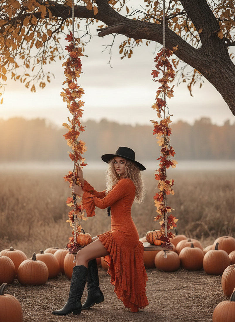 The Terracotta Soul | Asymmetric Boho-Chic Ruffle Dress